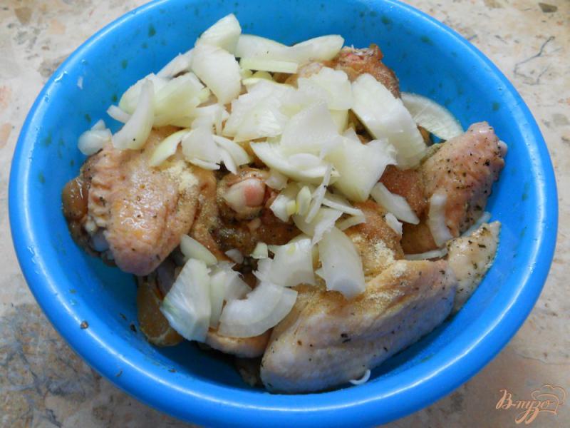 Фото приготовление рецепта: Куриные крылышки с мандаринами запеченные в рукаве шаг №3