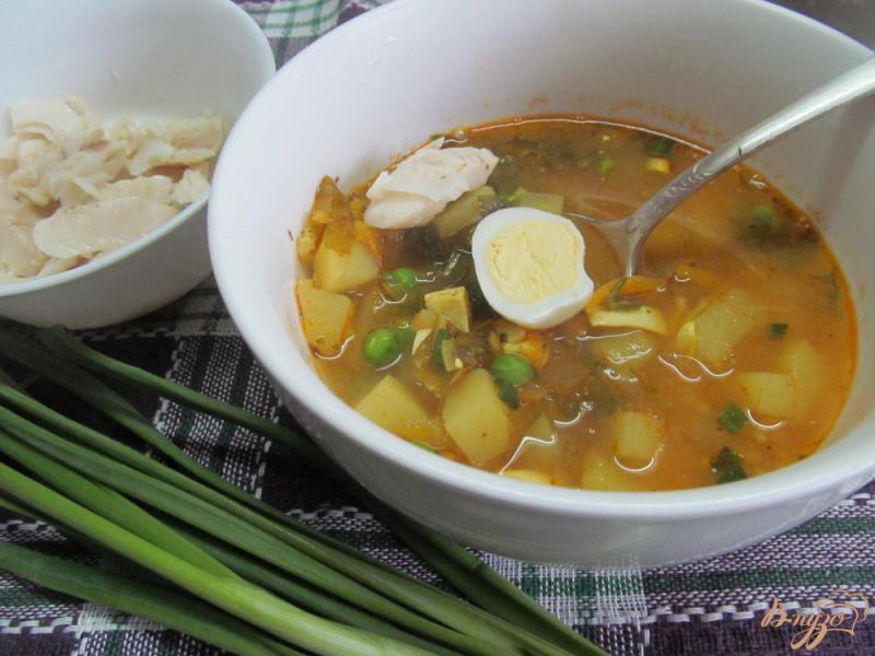 Фото приготовление рецепта: Суп на рыбном бульоне с овощами и булгуром шаг №10
