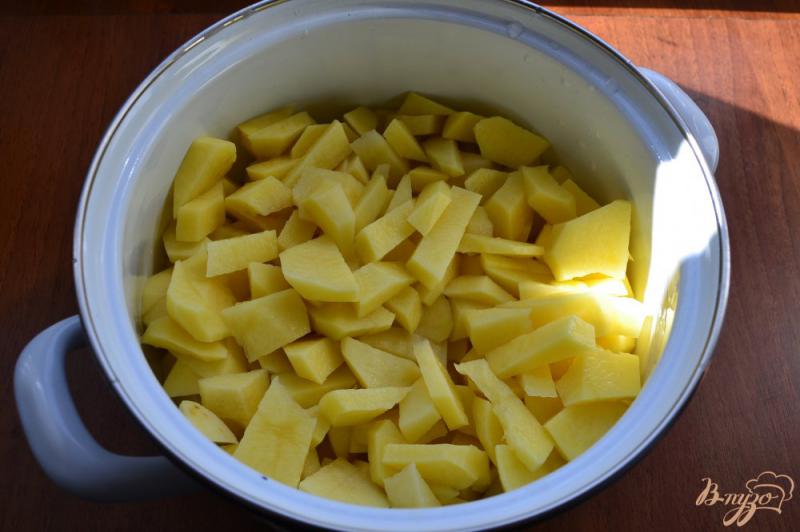 Фото приготовление рецепта: Картофель тушеный с курицей и грибами шаг №1