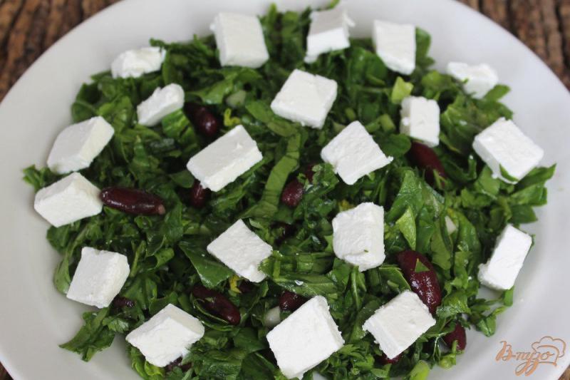 Фото приготовление рецепта: Салат с красной фасолью и сыром фета шаг №4