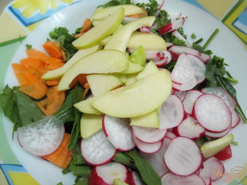 Фото приготовление рецепта: Весенний салат с мясом и редисом шаг №4