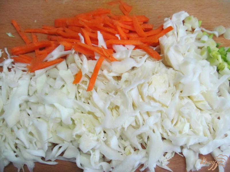Фото приготовление рецепта: Жареная капуста с салями и фасолью шаг №1
