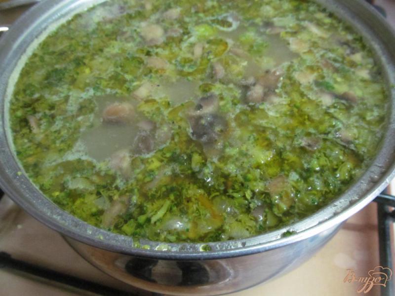 Фото приготовление рецепта: Суп с пшеном грибами и брокколи шаг №6