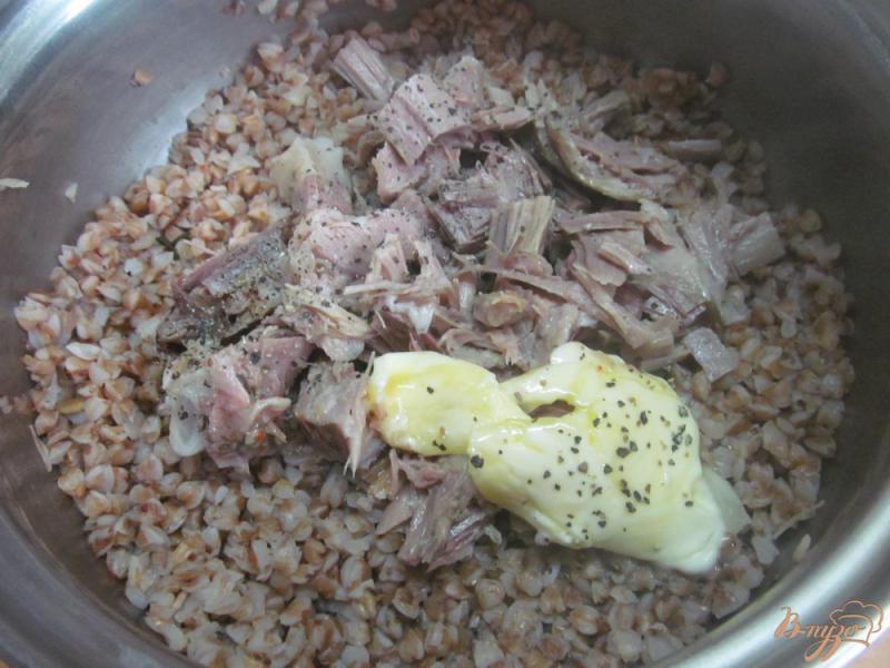 Фото приготовление рецепта: Гречка с мясом горошком и фетой шаг №3