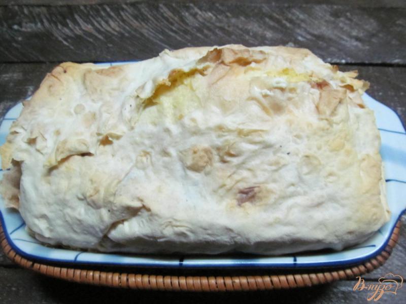 Фото приготовление рецепта: Творожный пирог в лаваше шаг №7