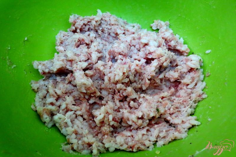 Фото приготовление рецепта: Запеканка из кабачком, мяса и риса шаг №4