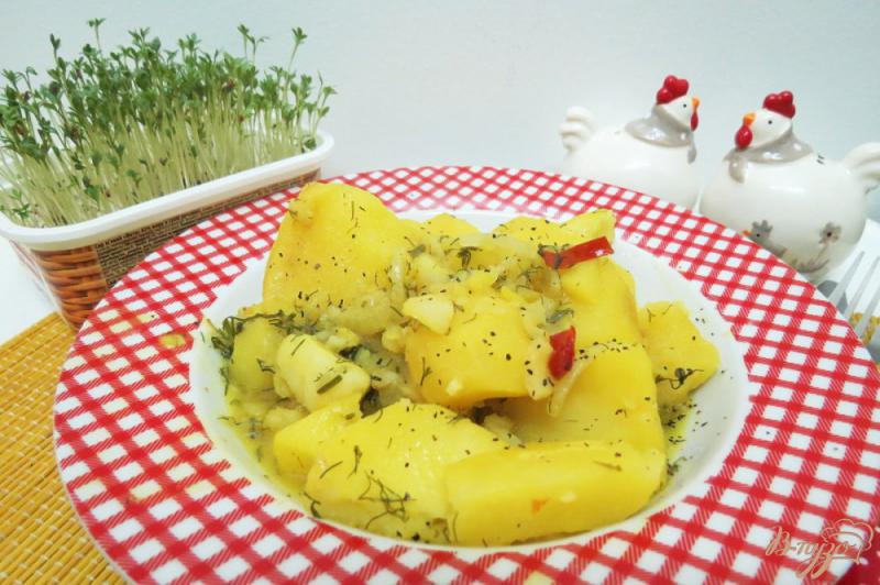 Фото приготовление рецепта: Картофель тушёный постный шаг №10