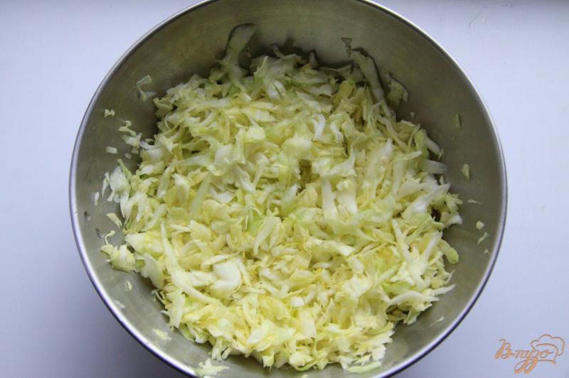 Фото приготовление рецепта: Салат с молодой капустой и яйцами шаг №2