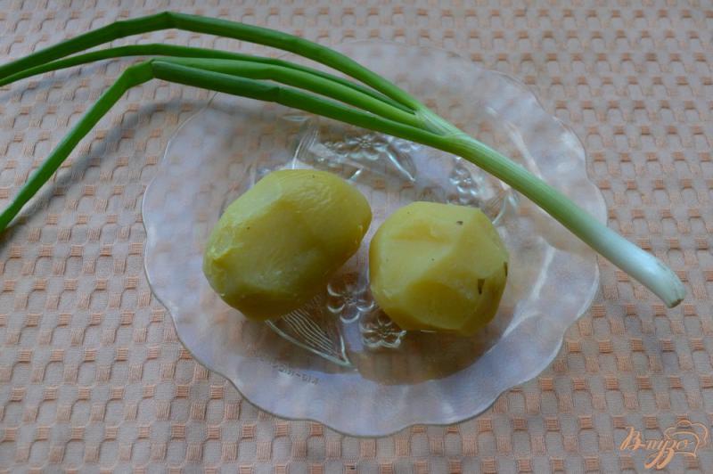 Фото приготовление рецепта: Оладушки из вареного картофеля с колбасой шаг №1