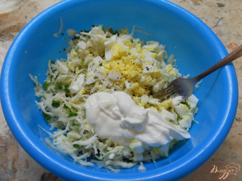 Фото приготовление рецепта: Салат из капусты с подкопченным сулугуни шаг №3