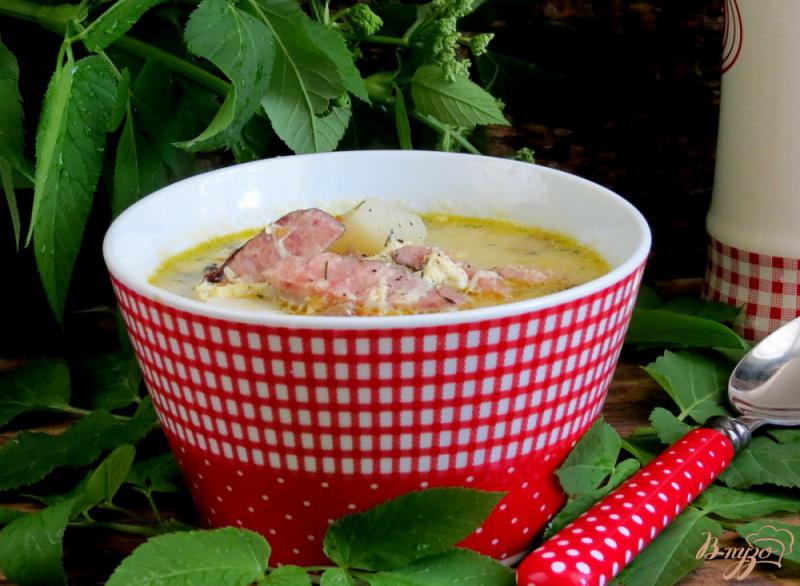 Фото приготовление рецепта: Суп с копчёной колбасой шаг №9