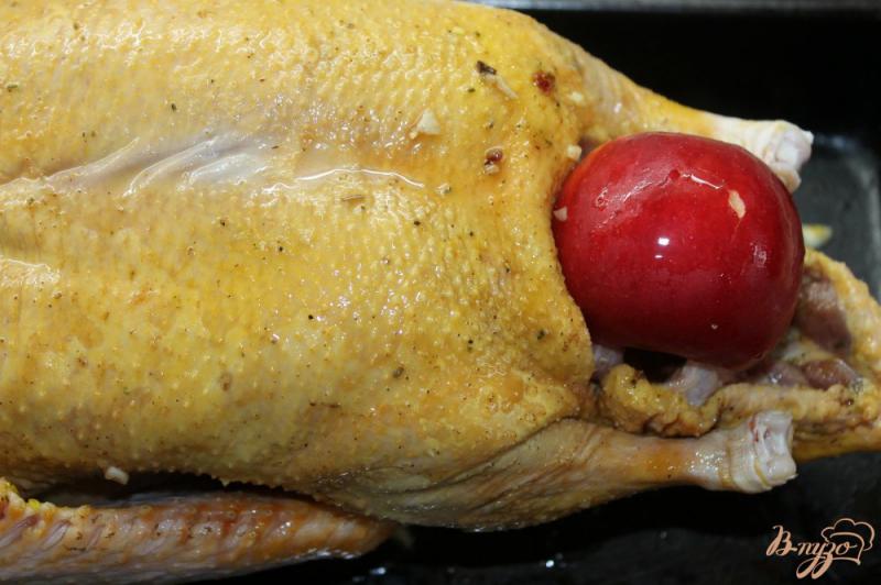 Фото приготовление рецепта: Румяная утка с фруктами шаг №5