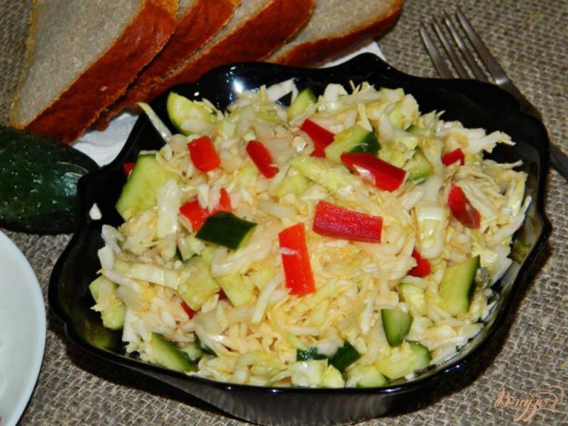 Фото приготовление рецепта: Салат из свежей капусты с болгарским перцем шаг №5