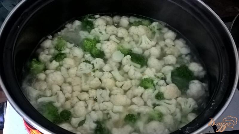 Фото приготовление рецепта: Суп с колбасой, брокколи и цветной капустой шаг №1