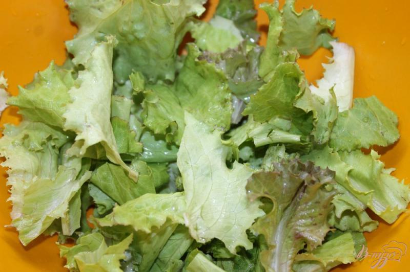 Фото приготовление рецепта: Теплый салат с сырным соусом и курицей шаг №1