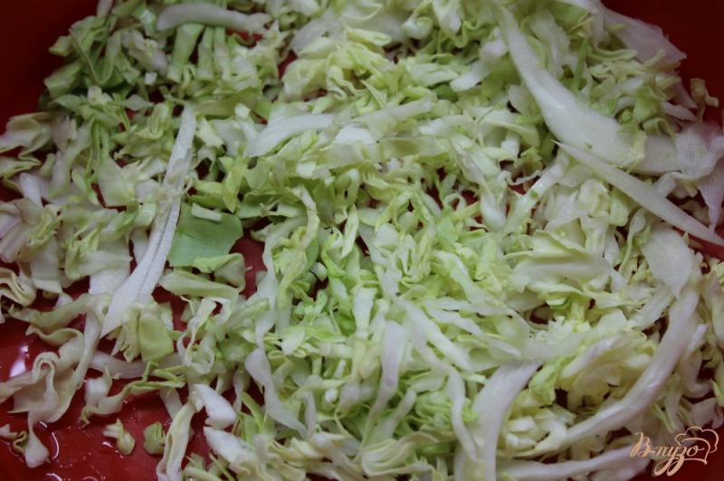 Фото приготовление рецепта: Капустный салат со свеклой и колбасой шаг №1