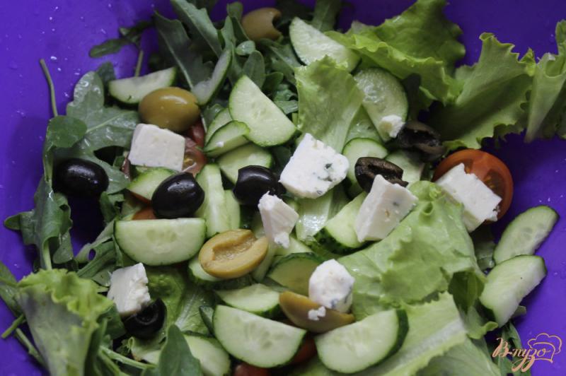 Фото приготовление рецепта: Летный овощной салат с Дор Блю шаг №4