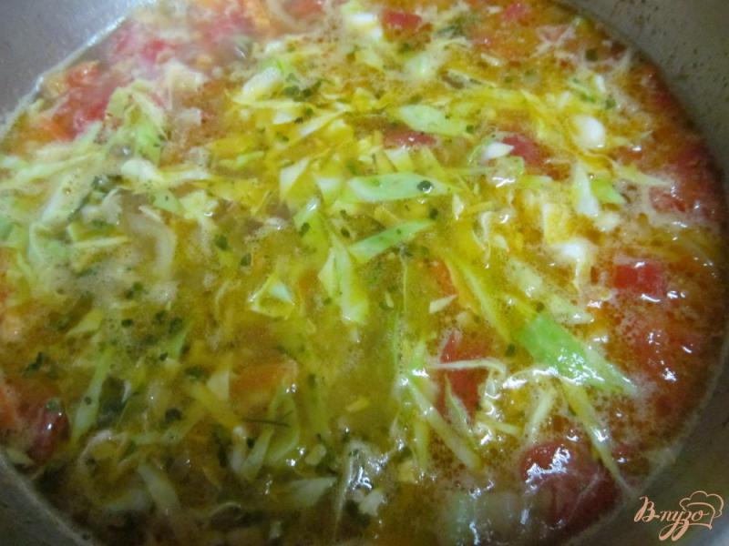 Фото приготовление рецепта: Овощной суп с яичной лапшой шаг №8