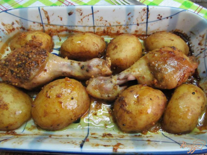 Фото приготовление рецепта: Горчично-медовая курица с карри шаг №4