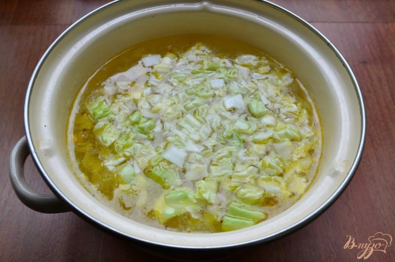 Фото приготовление рецепта: Суп с капустой и куриными фрикадельками шаг №4
