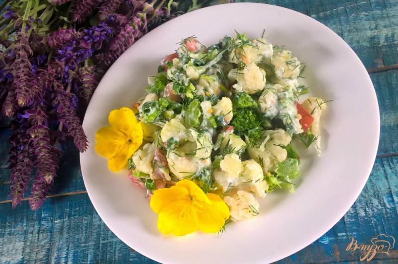 Фото приготовление рецепта: Салат из цветной капусты и брокколи шаг №5