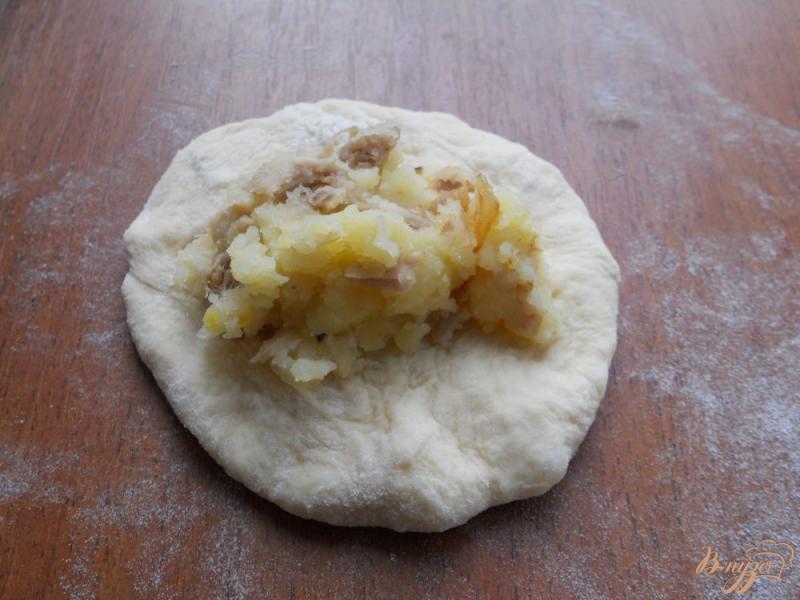 Фото приготовление рецепта: Жареные пирожки с картофелем и мясом шаг №6