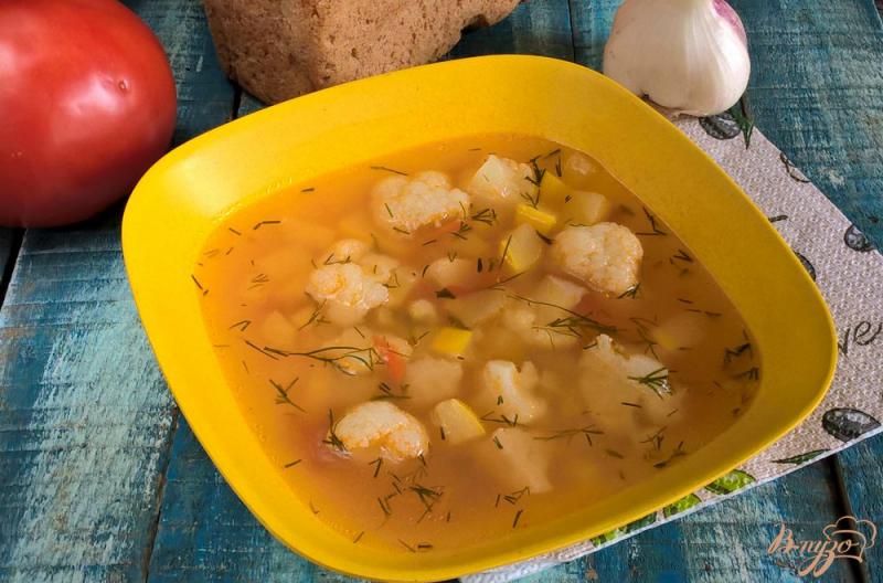 Фото приготовление рецепта: Летний овощной суп с копченой свининой шаг №8