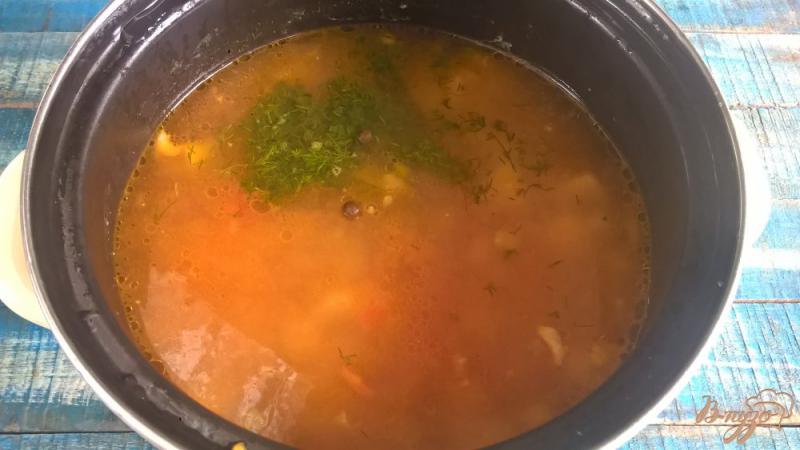 Фото приготовление рецепта: Летний овощной суп с копченой свининой шаг №7