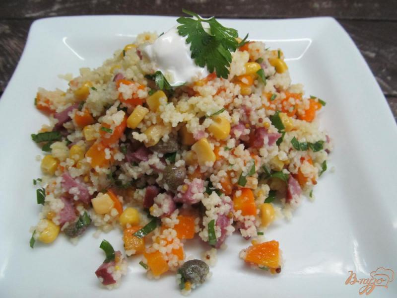 Фото приготовление рецепта: Салат с кус-кусом морковью и каперсами шаг №5
