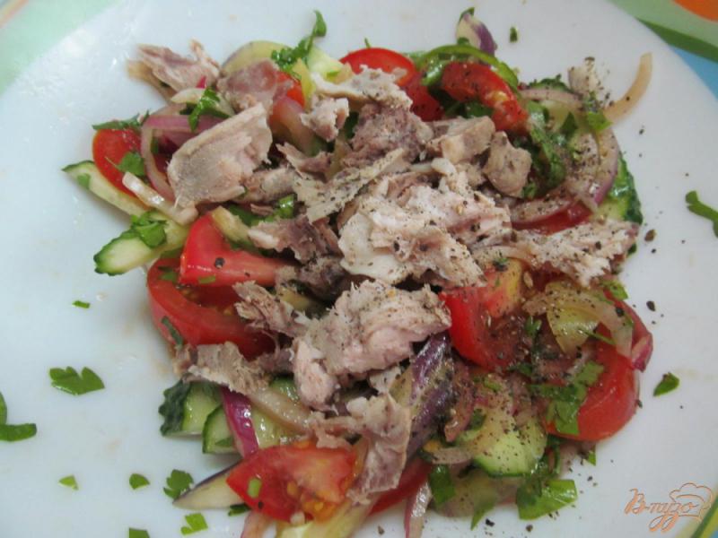 Фото приготовление рецепта: Мясной салат «Летний» шаг №4