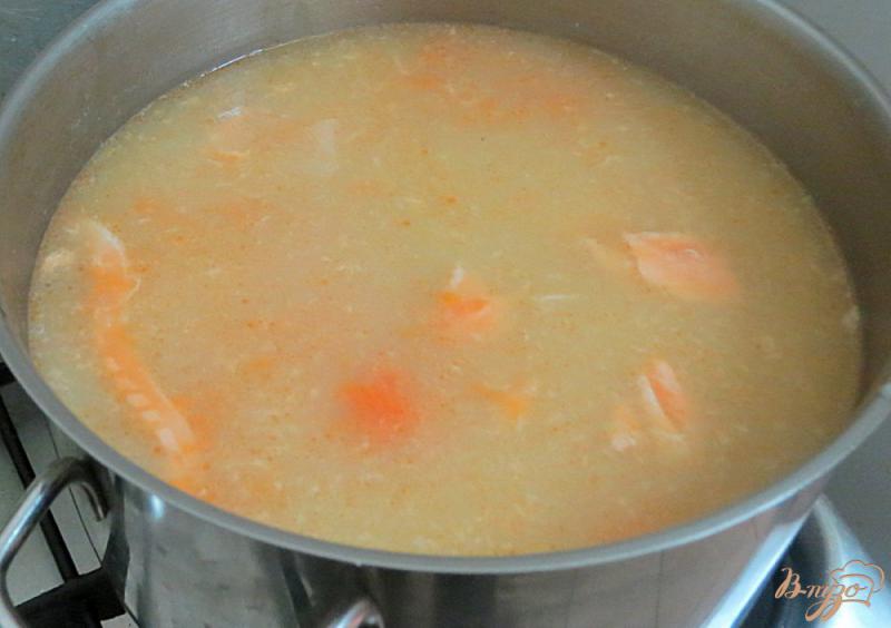 Фото приготовление рецепта: Суп пюре из тыквы и брюшек и головы лосося шаг №10