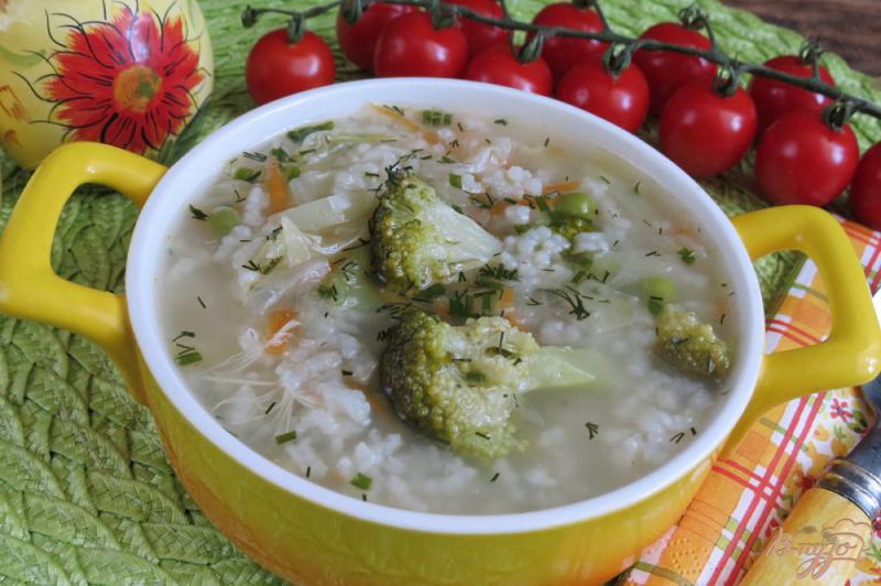 Фото приготовление рецепта: Суп с рисом и овощами шаг №9