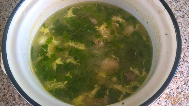 Фото приготовление рецепта: Суп с ризони и шпинатом шаг №4
