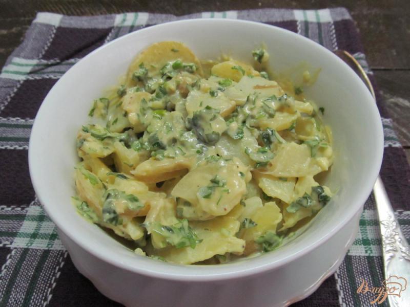 Фото приготовление рецепта: Картофель под горчичным соусом с зеленью шаг №5