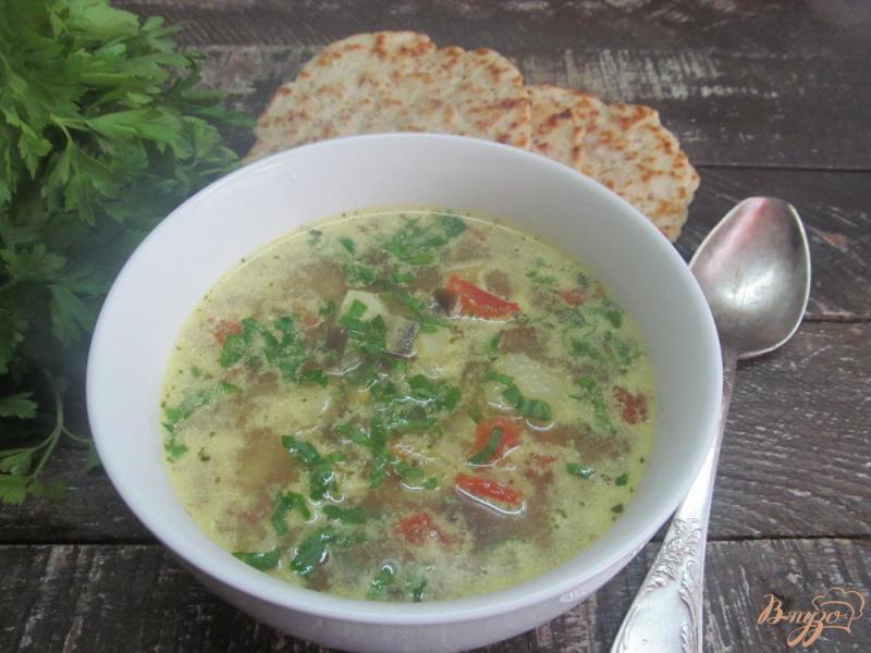 Фото приготовление рецепта: Суп с баклажаном и рисом шаг №8