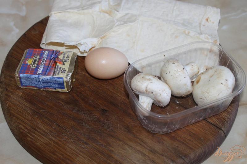 Фото приготовление рецепта: Быстрый закусочный лаваш с грибами к обеду шаг №1