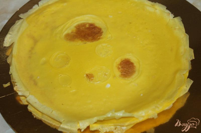 Фото приготовление рецепта: Блины с беконом и сливочным сыром шаг №3