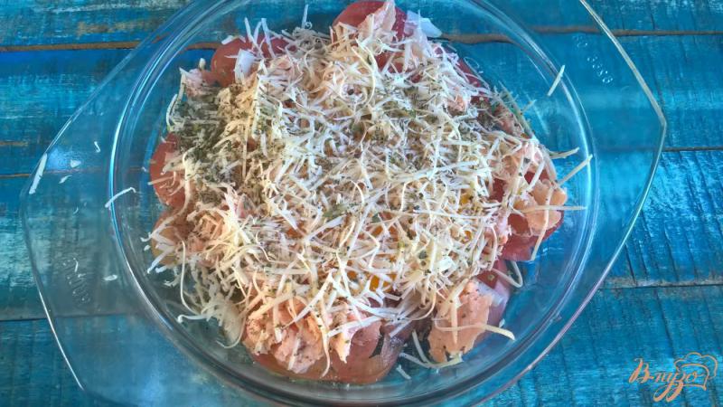 Фото приготовление рецепта: Запеканка с лососем и помидорами шаг №3