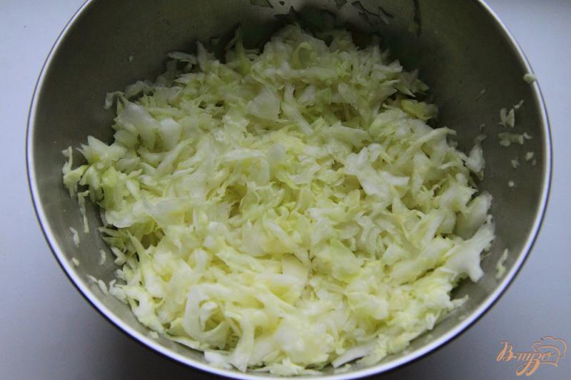 Фото приготовление рецепта: Салат из молодой капусты с огурцами и яйцами шаг №2