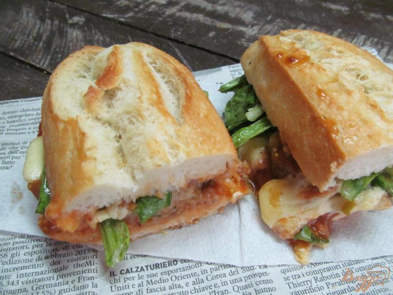 Фото приготовление рецепта: Сэндвич с фрикадельками шаг №14