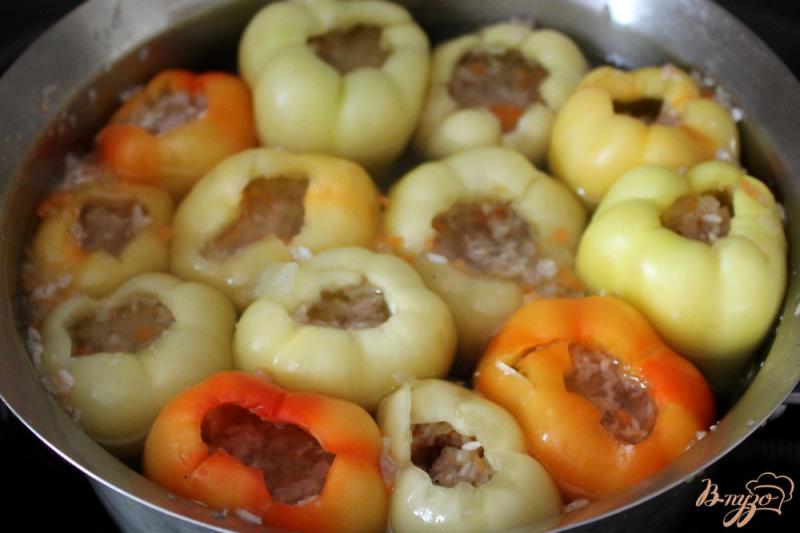 Фото приготовление рецепта: Перец фаршированный телятиной и рисом с помидорами и розмарином шаг №4