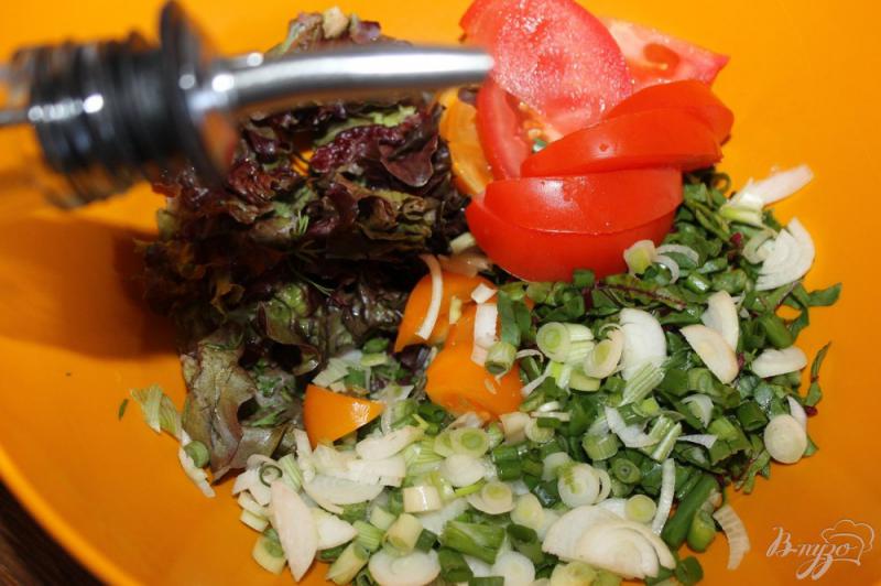 Фото приготовление рецепта: Витаминный зеленый салат шаг №5