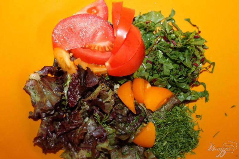 Фото приготовление рецепта: Витаминный зеленый салат шаг №3