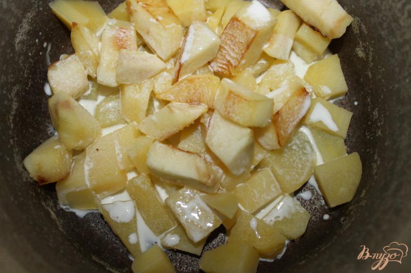 Фото приготовление рецепта: Картофельное пюре с яблоком и сливками шаг №6