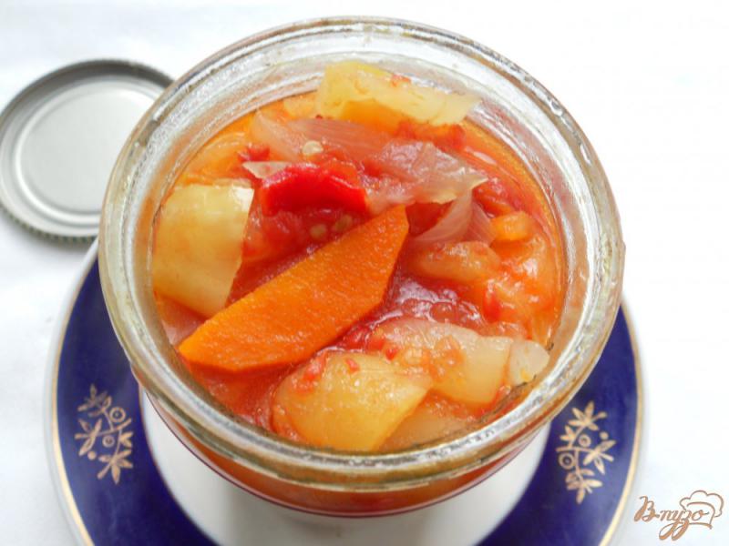 Фото приготовление рецепта: Лечо с луком и морковью в мультиварке на зиму шаг №7