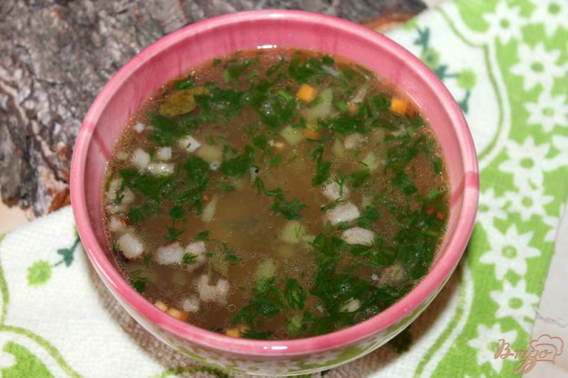 Фото приготовление рецепта: Суп с паутинкой и свининой шаг №8