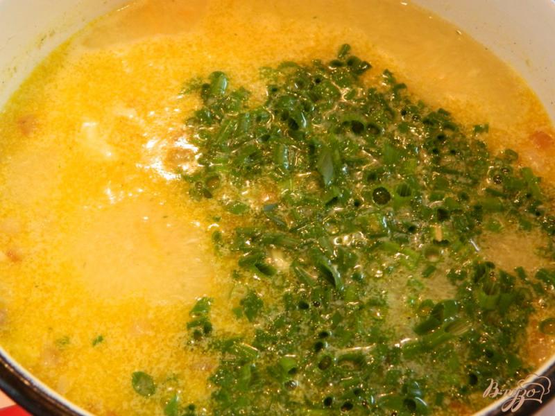 Фото приготовление рецепта: Пшенный суп с яйцом и зеленью шаг №9