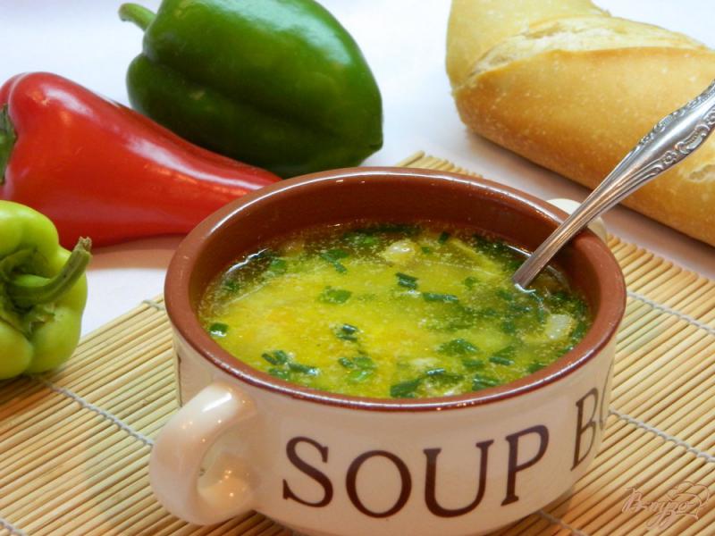 Фото приготовление рецепта: Пшенный суп с яйцом и зеленью шаг №10