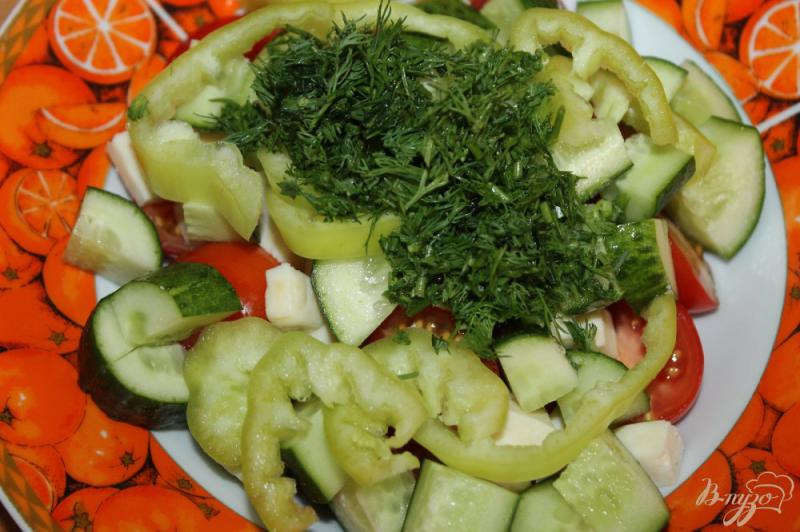 Фото приготовление рецепта: Дачный салат с брынзой шаг №5
