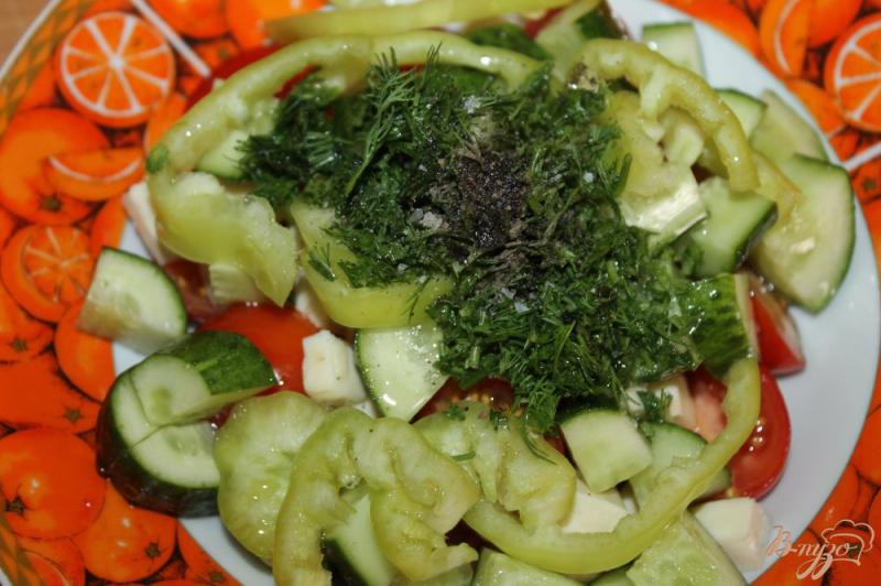 Фото приготовление рецепта: Дачный салат с брынзой шаг №6